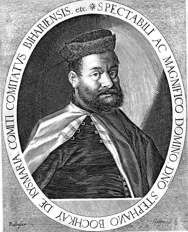 Stephen Bocskai leads Hungarian rebellion against Habsburg rule in historical event.