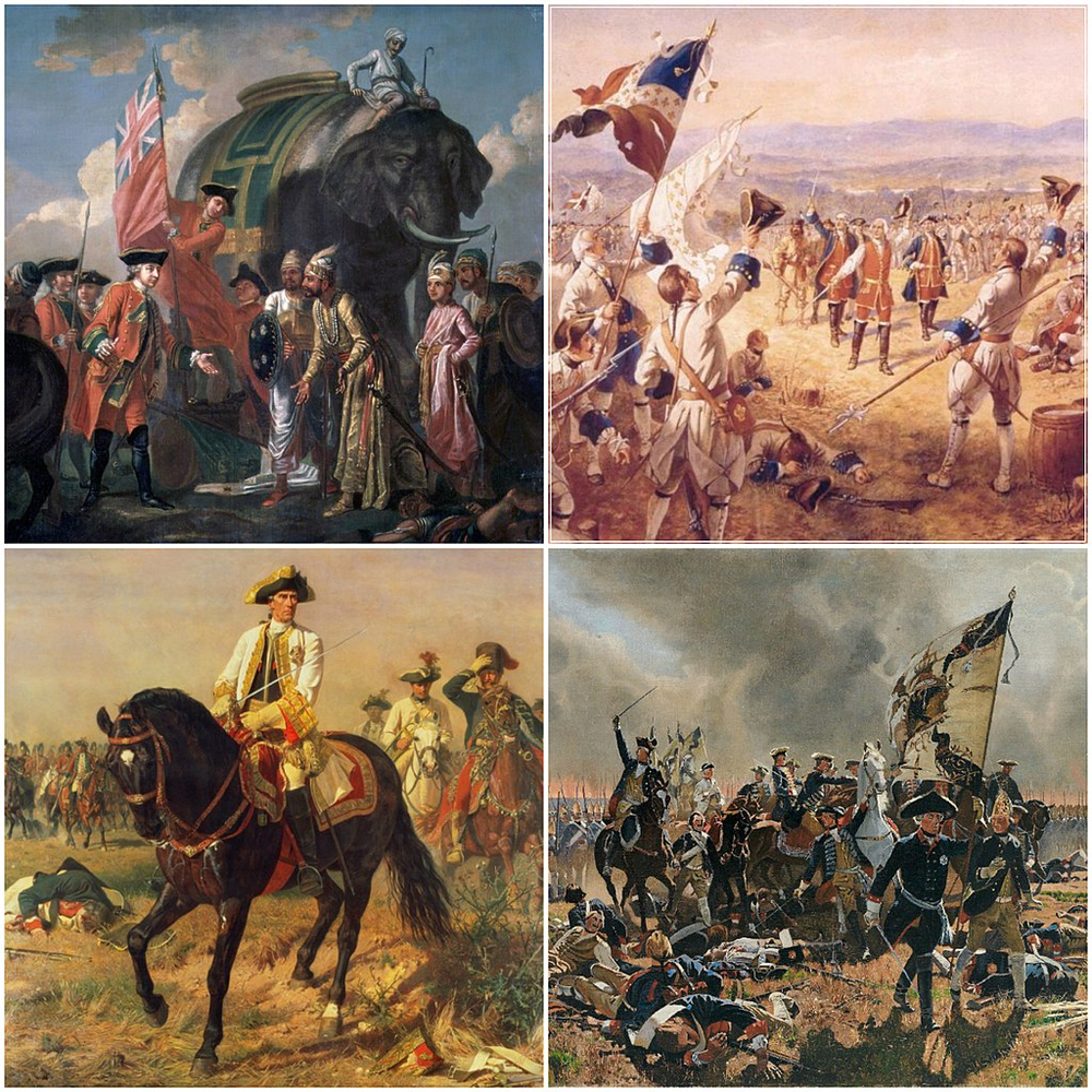 Seven Years' War starts, impacting multiple countries and leading to significant conflicts and consequences.