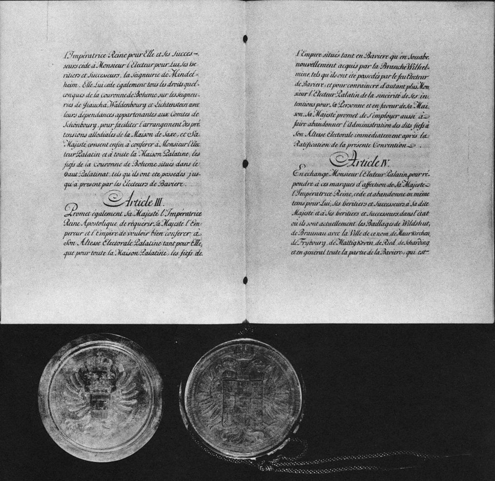 Treaty ends War of Bavarian Succession, restoring territorial status quo between warring nations.