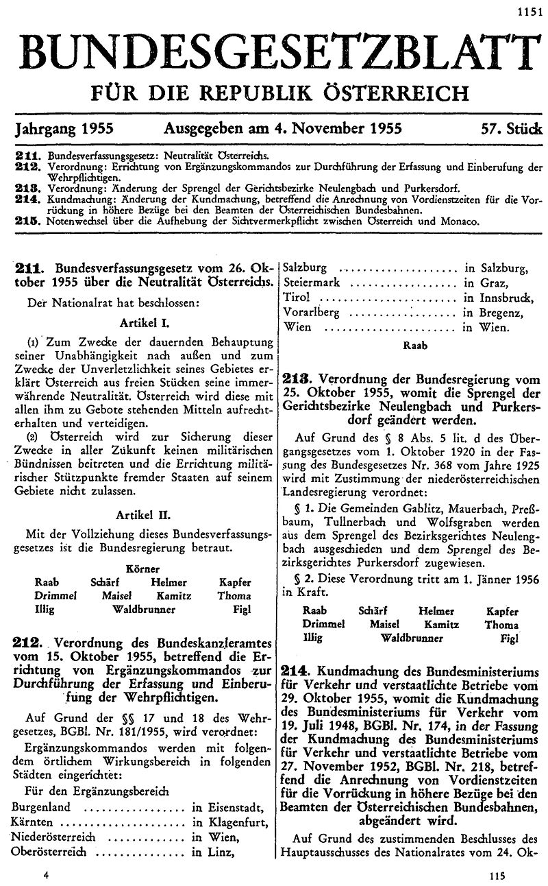 Austria gained independence in 1955, joined the UN, and promoted neutrality.