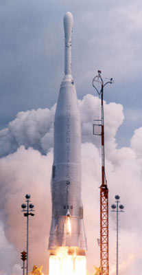 First rocket engine fired in space