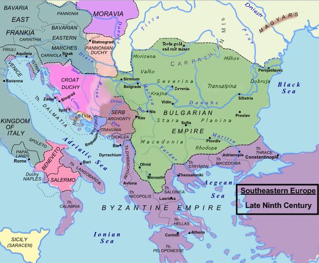 End of First Bulgarian Empire: Byzantine conquest.