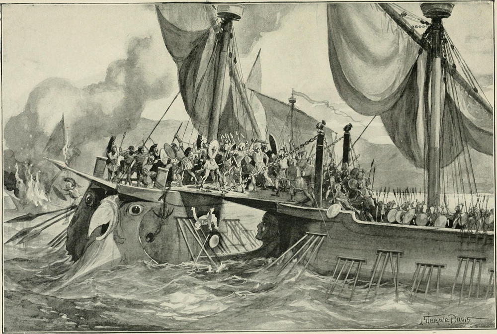 Roman Victory at Mylae with 44 Ships Captured