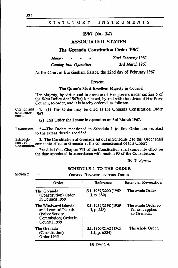 Grenada's Associated Statehood: Transition to Internal Autonomy