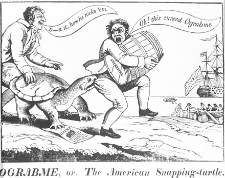 Embargo Act imposed on Britain and France by US Congress, restricting trade activities.