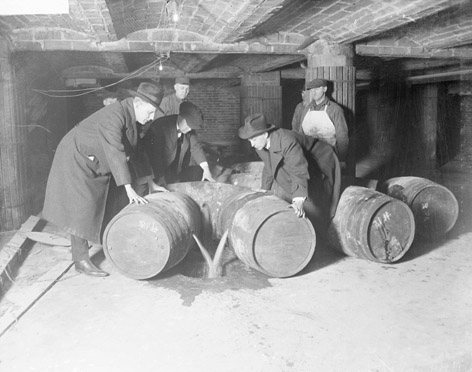 18th Amendment bans alcohol production, sale, transport nationally.