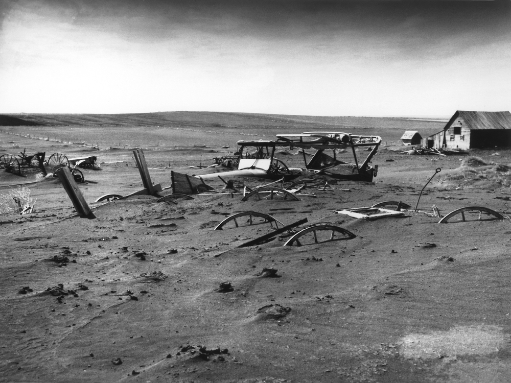 Drought and farming led to Dust Bowl, causing massive dust storms and environmental damage.