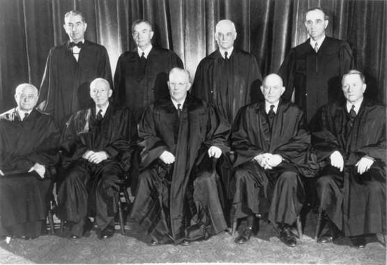 Brown v. Board of Education case results in school desegregation, abolishing racial segregation in education.