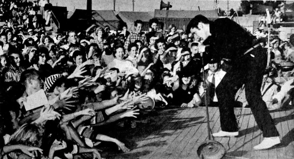 Elvis Presley becomes a national sensation with his hit songs and television appearances