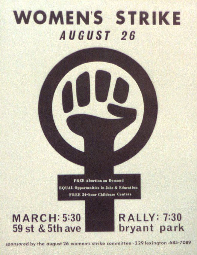 Women's Strike for Equality march in New York City demands equal rights for women.