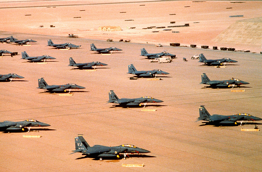 Gulf War starts with military operation Desert Shield to defend against Iraqi invasion.