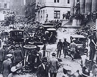 Bombing in New York City claims lives of 38 individuals on Wall Street.