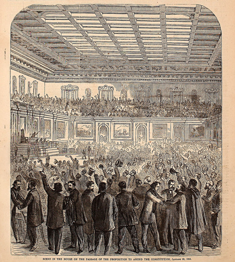 The 13th Amendment was ratified on December 6, 1865.