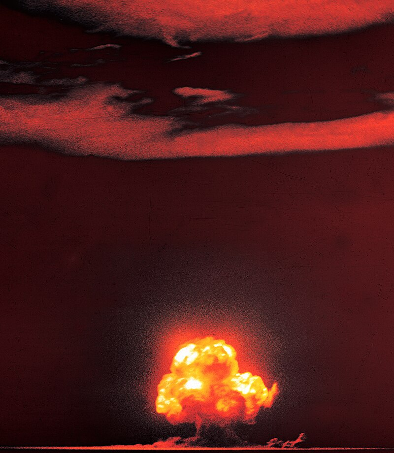 Historic nuclear test conducted in New Mexico by the Manhattan Project during World War II.