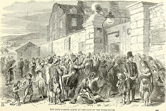First wave of Irish immigrants due to Great Famine impacts country's history and culture.