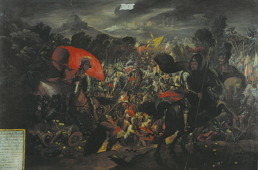 Spanish retreat from Tenochtitlán after uprising.