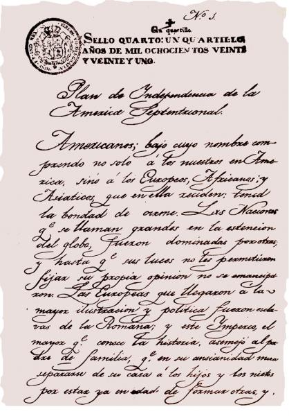 Plan of Iguala declares Independence, marking significant event in Mexican history.