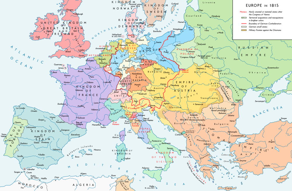 Congress of Vienna establishes Swiss Neutrality and Redesigns Borders