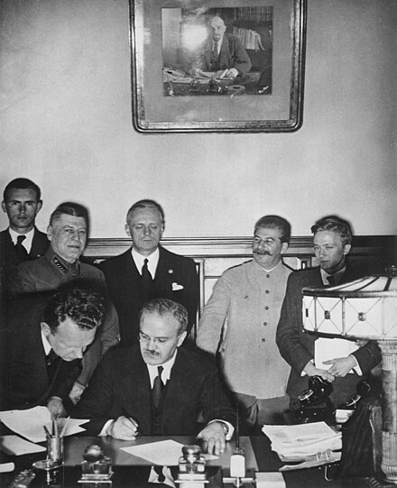 Nazi-Soviet Non-Aggression Pact divides Eastern Europe, solidifies alliance.