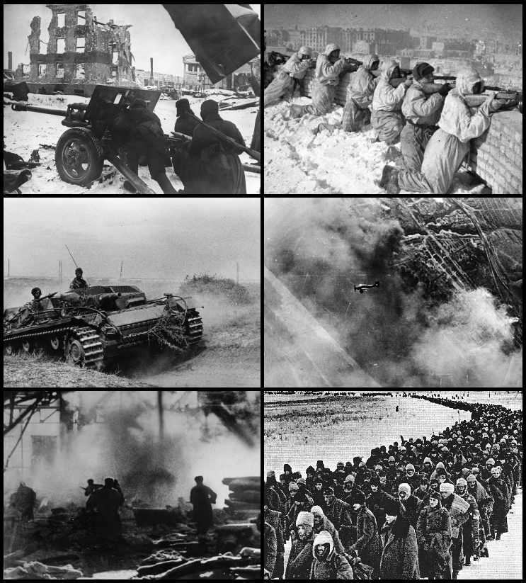 Soviet forces encircle the German Sixth Army in Stalingrad, turning point in World War II.