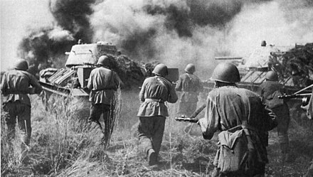 Massive tank offensive near Kursk during World War II on the Eastern Front.