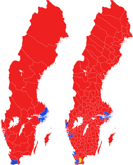 Löfven becomes Prime Minister after winning national elections.