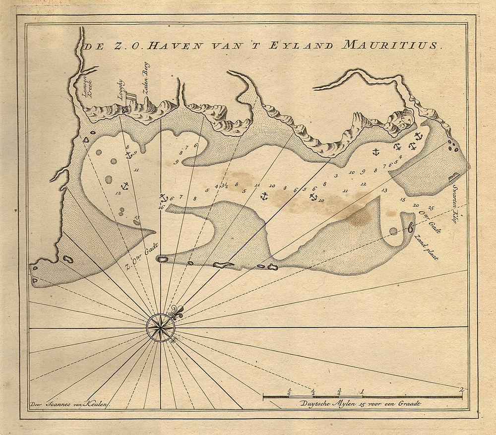 Dutch settlers found a settlement on an island in the 17th century.