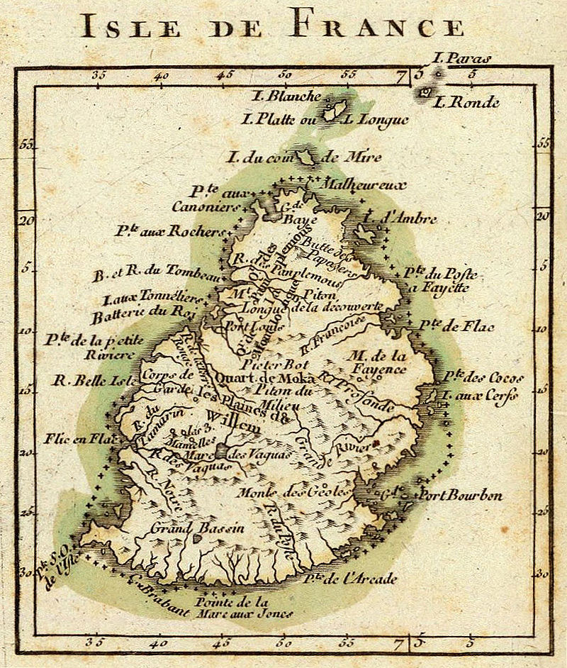 French East India Company established control over Dutch-occupied island: start of French colonization in 1715.
