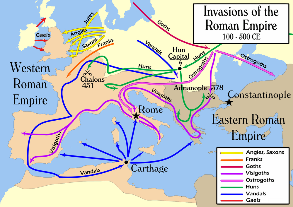 Germanic tribes, such as the Suebi and Vandals, migrated to the Iberian Peninsula centuries ago.