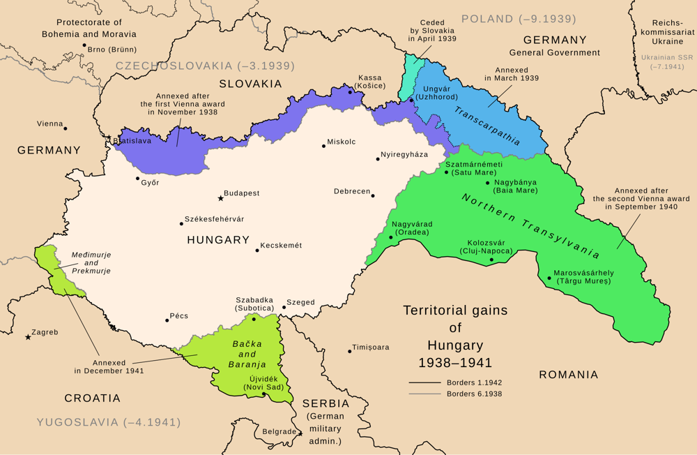 Second Vienna Award by Hitler and Mussolini