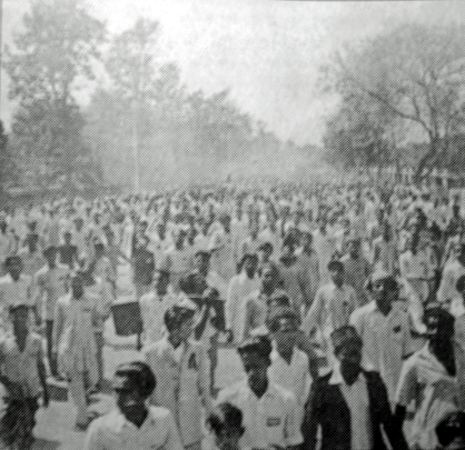 Adoption of Pakistan's constitution sparks protests in East Bengal over Urdu language declaration.
