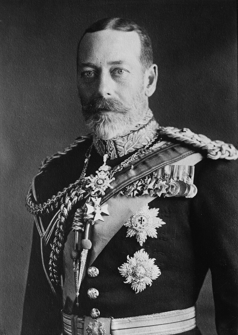 George V ascends to the throne after the passing of his father, Edward VII.