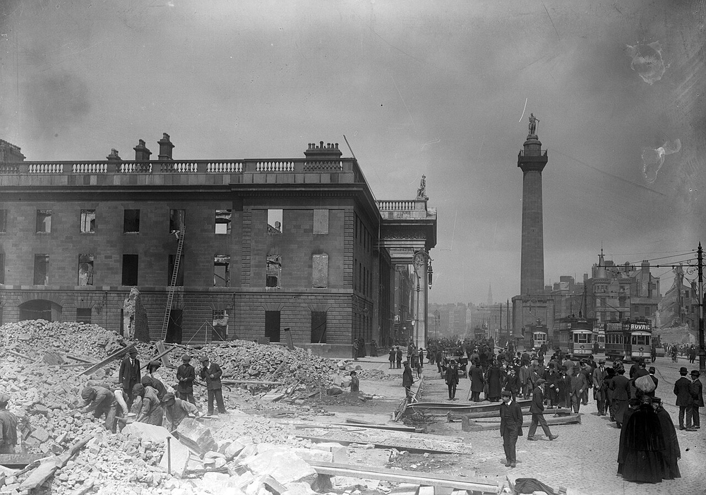 Easter Rising in Dublin: Rebellion against British rule in Ireland.