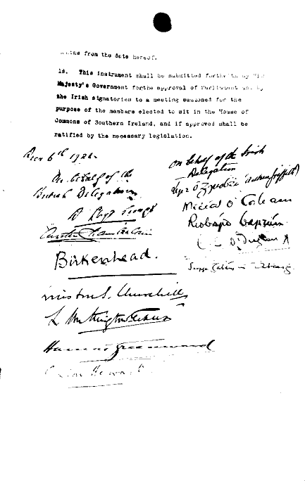 Irish Free State gains independence through Anglo-Irish Treaty