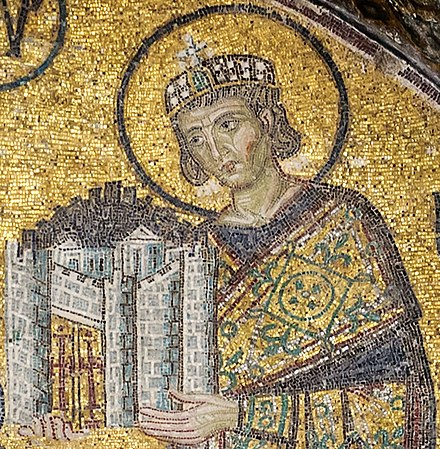 Constantine I shifts Roman capital to Byzantium, later known as Constantinople for Eastern Empire.
