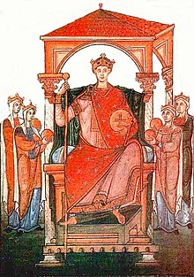 Otto II's coronation as Holy Roman Emperor by Pope John XV in this historical event.