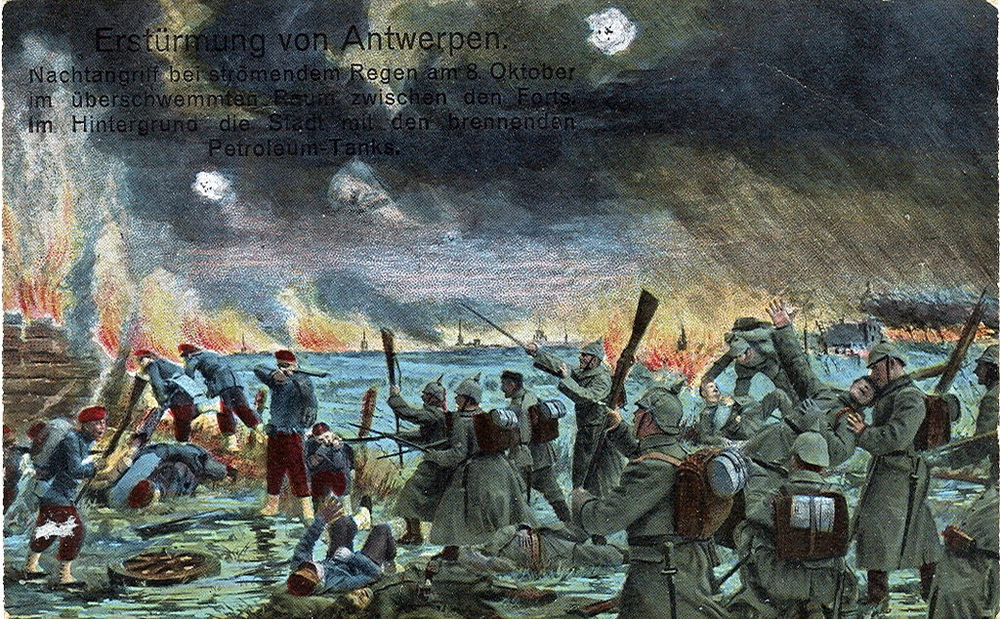 Siege of Antwerp: Fall of strategic Belgian port to German forces in World War I.