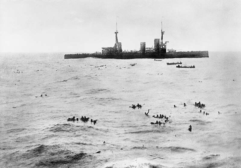 British navy triumphs over German squadron in decisive Falkland Islands battle during World War I.