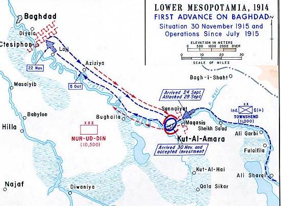 Battle of Ctesiphon: British and Indian forces clash with Ottomans in WWI Mesopotamia.