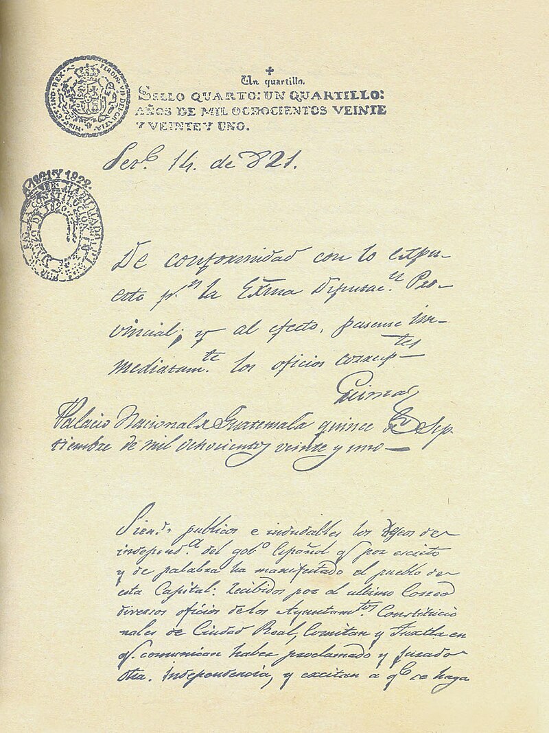 Central America's Independence Declaration from Spain