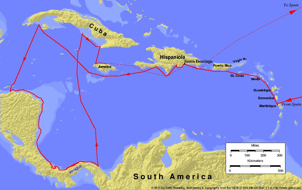 Columbus's Voyage to the Eastern Shores of Costa Rica