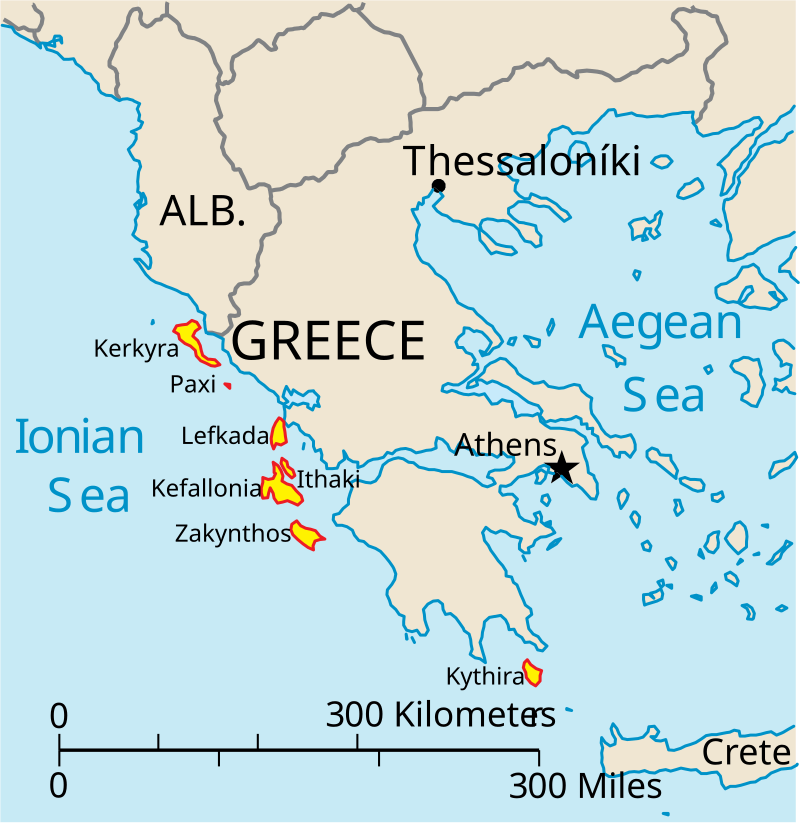Transfer of Ionian Islands to Greece through Treaty of London
