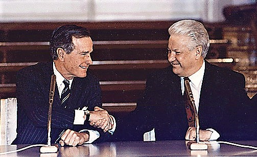 Bush and Yeltsin sign START II treaty