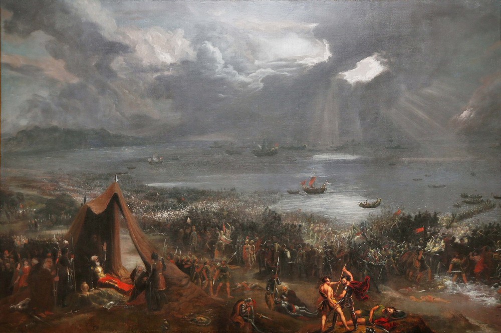 Clash between Irish and Vikings at Battle of Clontarf, Viking defeat, High King Brian Boru slain.
