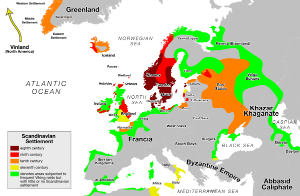 Continual Viking raids result in conflict along Irish coasts.