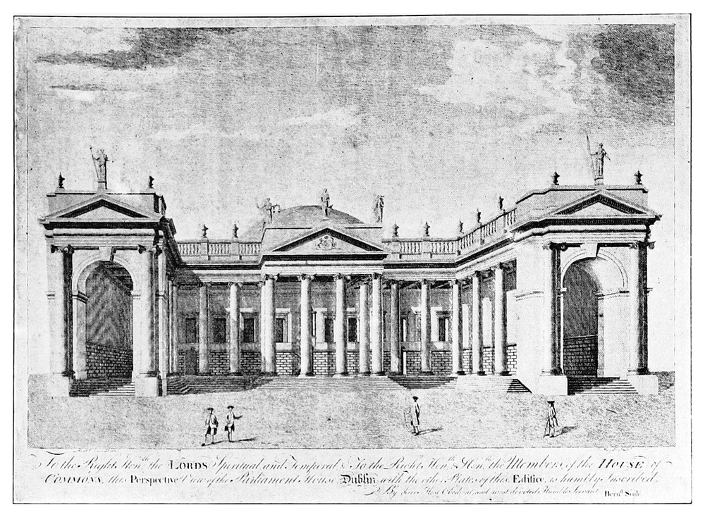 Dublin's Irish Parliament convenes for discussions and decision-making in the city.