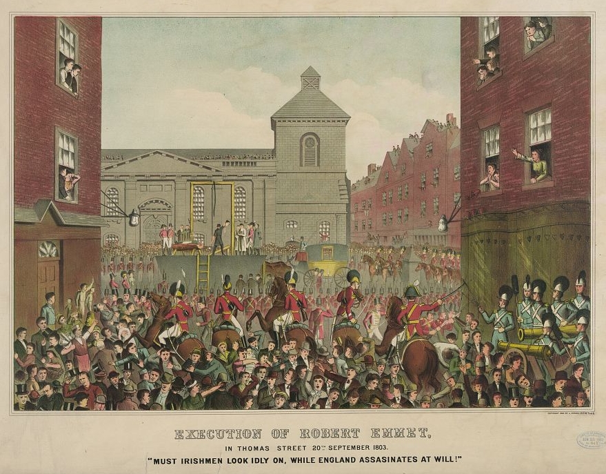 Rebellion led by Robert Emmet crushed by British authorities in 1803.