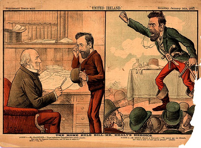 Irish Home Rule Bill introduced in Parliament for consideration and debate by lawmakers.
