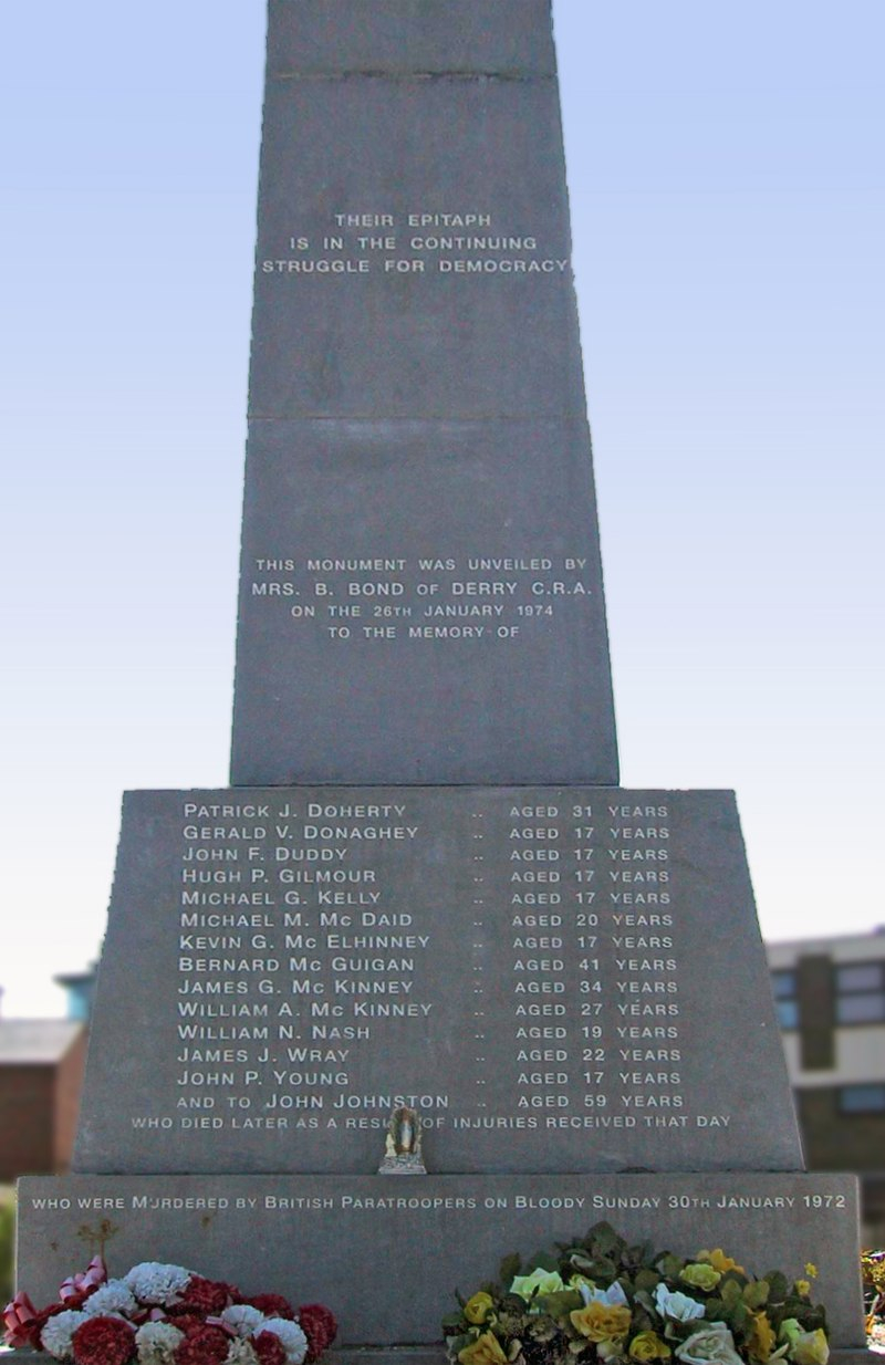Bloody Sunday: British soldiers shoot 26 unarmed civilians in Derry civil rights march.