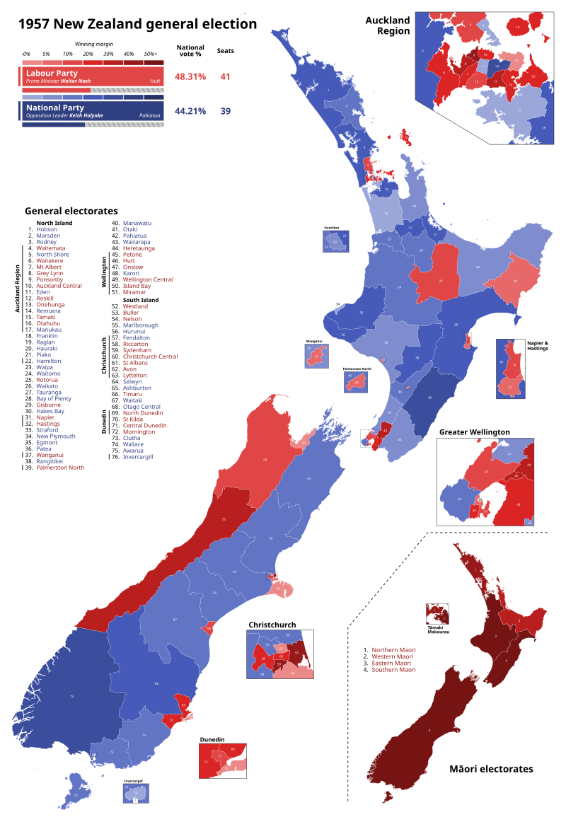 General election sees National defeated; Walter Nash leads Second Labour Government.